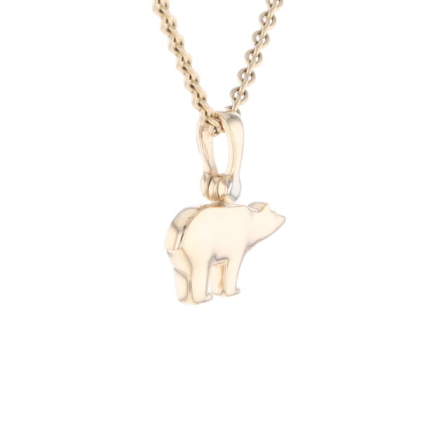 Gold Quartz Inlaid Polar Bear Pendant