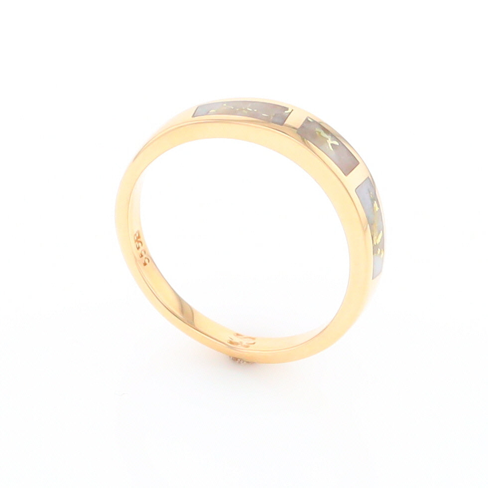 3 Section Gold Quartz Ring Lady’s Anniversary Band G2