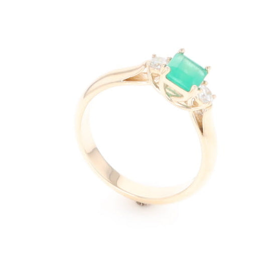 Emerald 3-Stone Trellis Ring