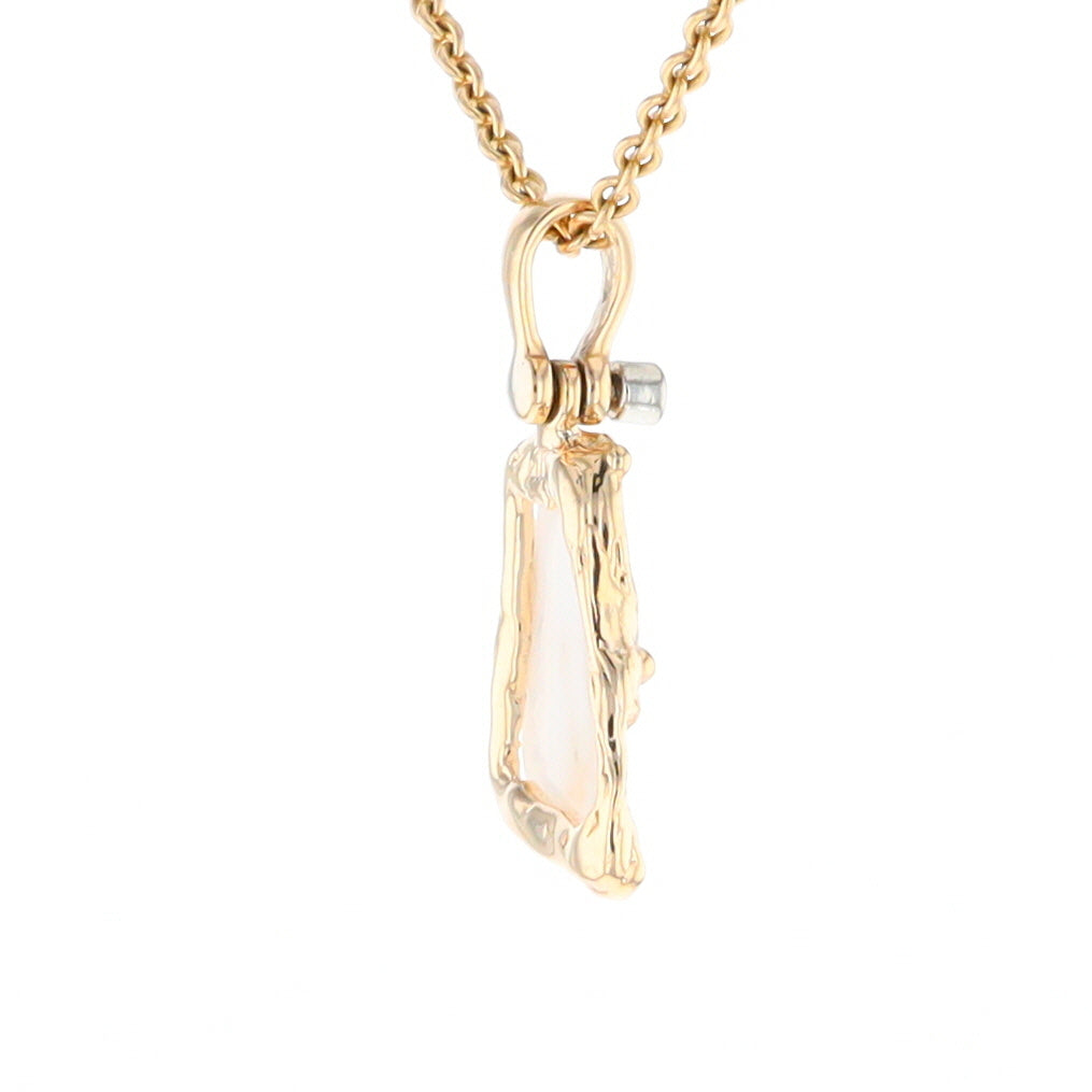 Gold Quartz Freeform Pendant