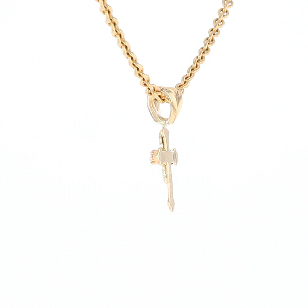 Black Hills Gold Diamond Cross Pendant