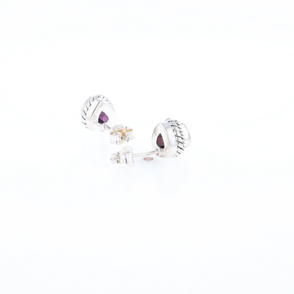 Native Amethyst Pear Stud Earrings