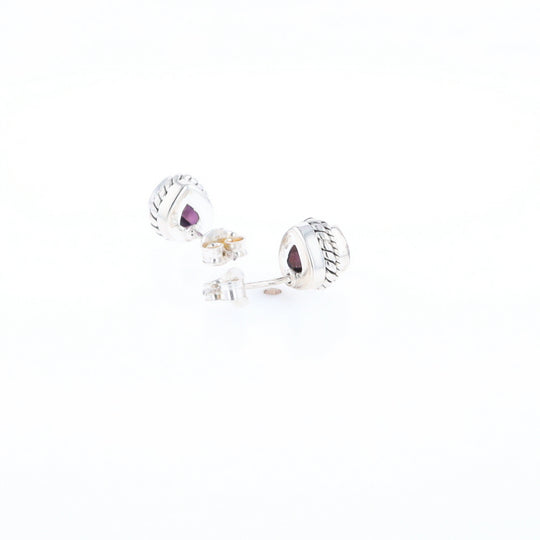 Native Amethyst Pear Stud Earrings