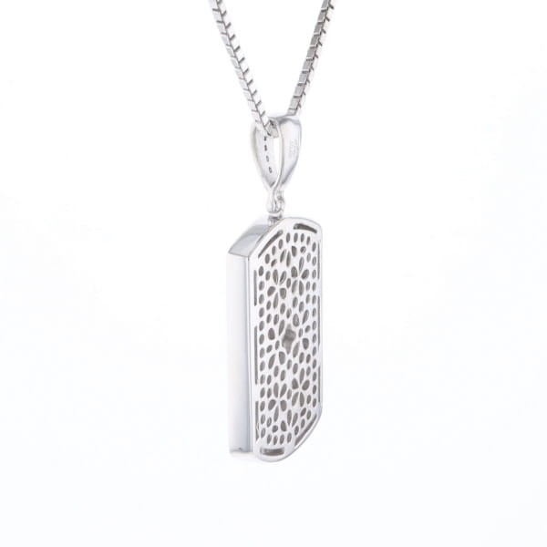 Cubic Zirconia Dog Tag Necklace