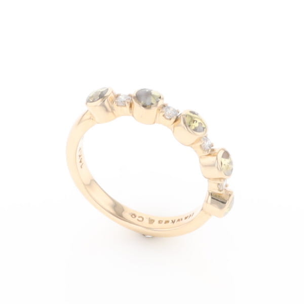 Gold Quartz Circle Inlay Wedding Band - G2