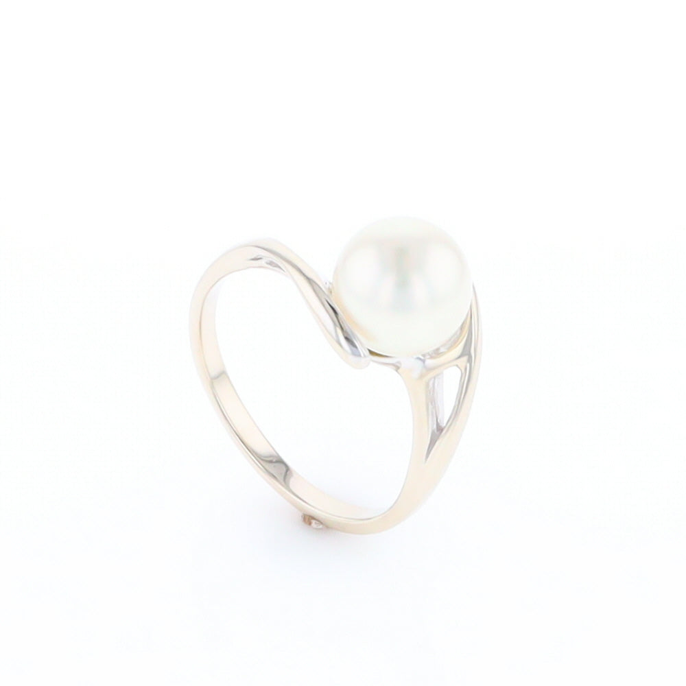 Pearl Solitaire Bypass Ring