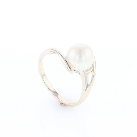 Pearl Solitaire Bypass Ring