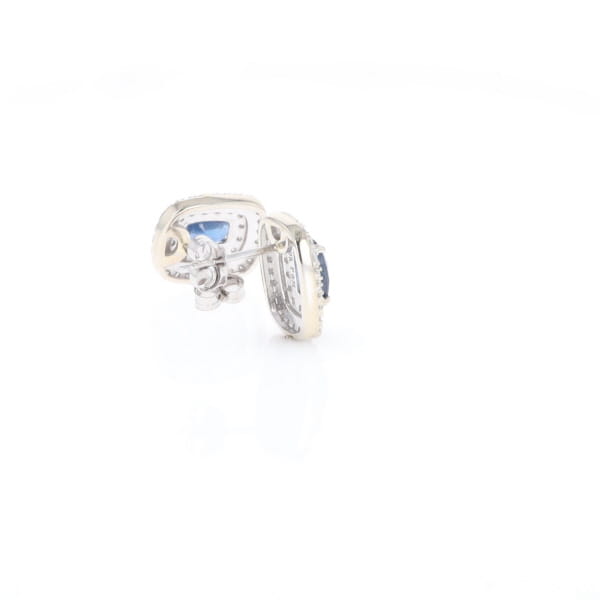 Double Halo Sapphire Earrings