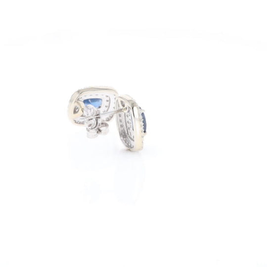 Double Halo Sapphire Earrings