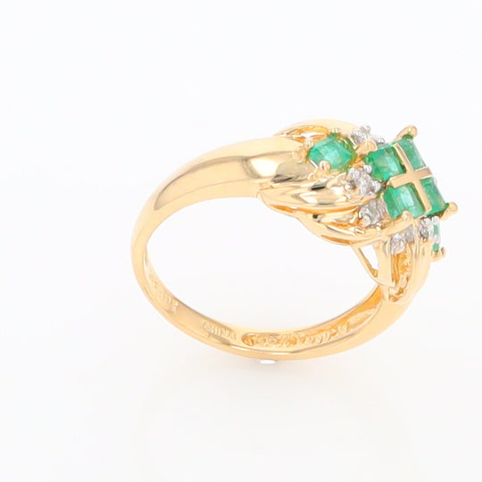 Princess Cut Emerald Diamond Ring