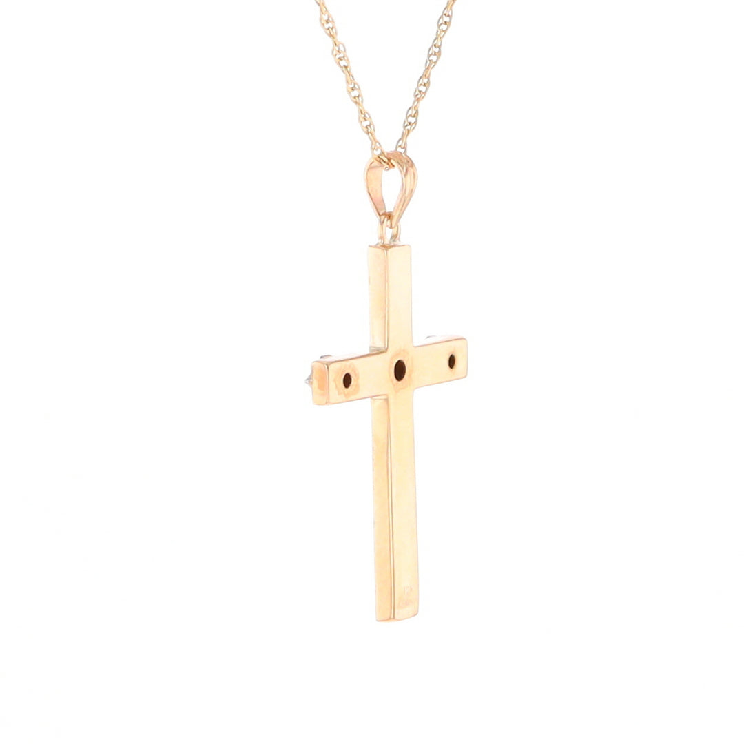 Vintage Incised Diamond Cross Pendant