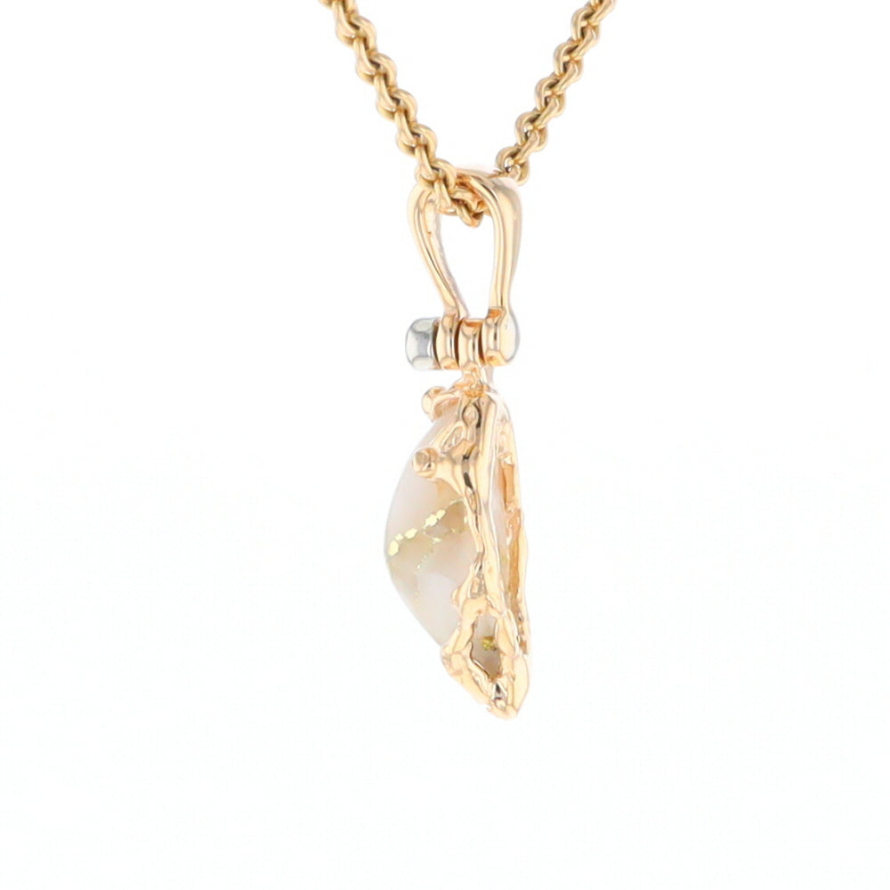 Gold Quartz Free Form Pendant