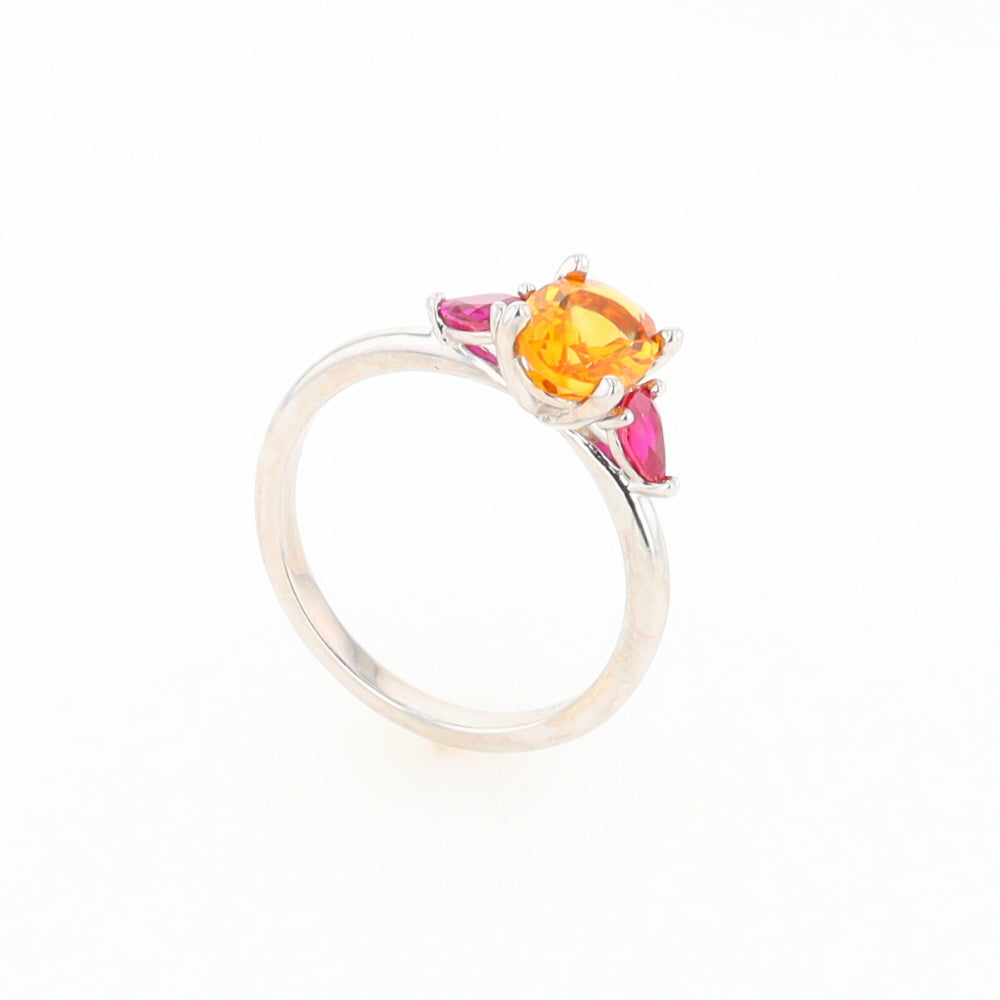 Fall Season Citrine and Ruby Ring