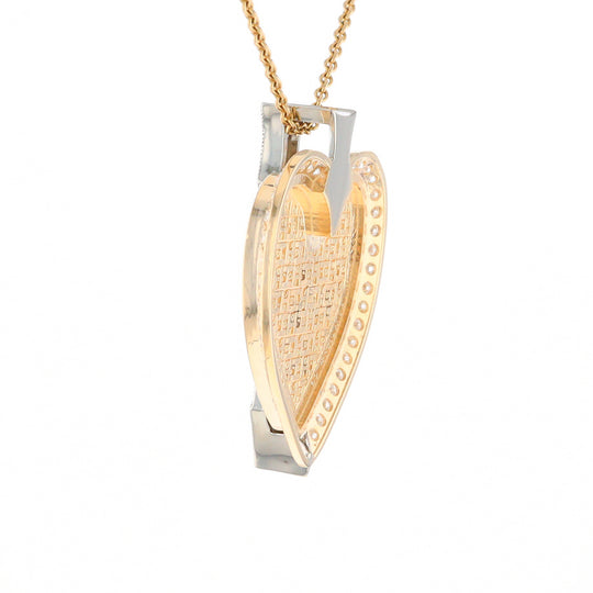 Gold Quartz Necklace Cupid's Revenge 2.24ctw Diamonds Heart Pendant