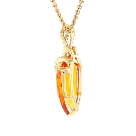 Citrine Pendant with Diamond Bail