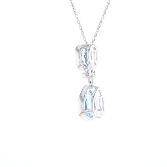 Oval and Pear-Shaped Aquamarine Pendant