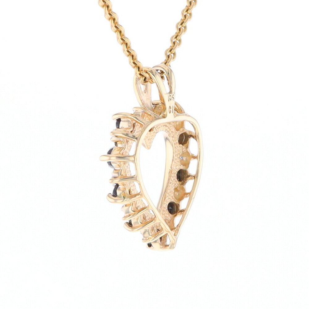 Open Heart Sapphire & Diamond Pendant