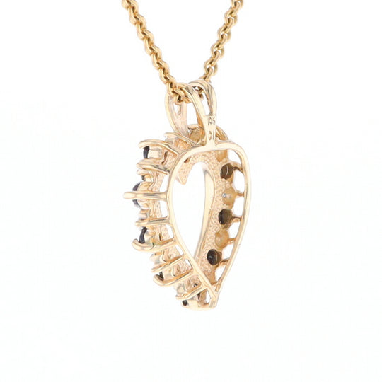 Open Heart Sapphire & Diamond Pendant