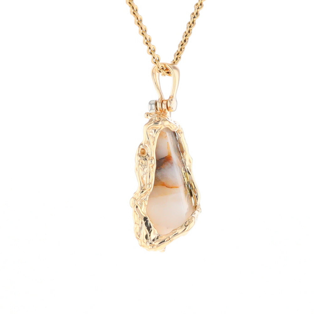 Gold Quartz Freeform Pendant - G3