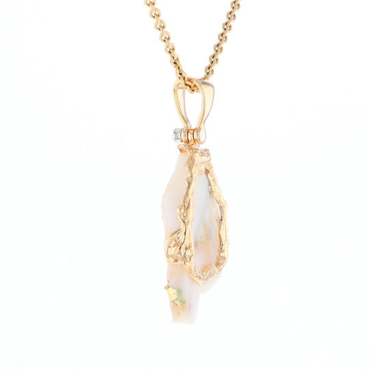 Rough Gold Quartz Freeform Pendant