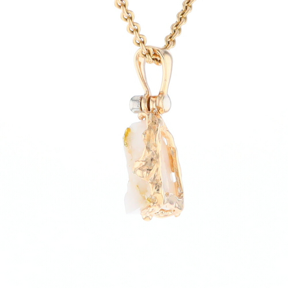 Rough Gold Quartz Freeform Pendant