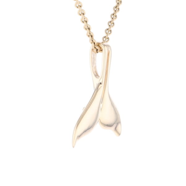 Whale Tail Natural Nuggets Double Inlaid Sea Life Pendant