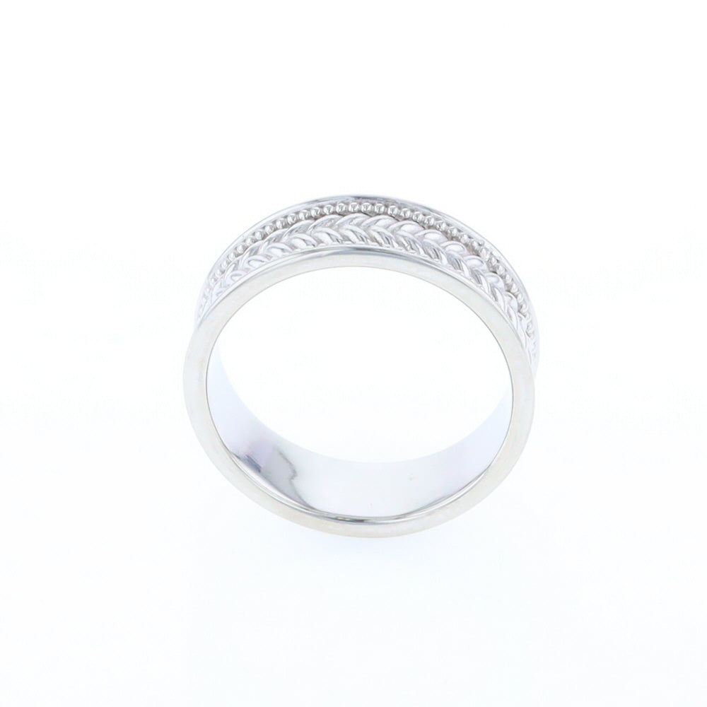 Braided White Gold Men's Ring