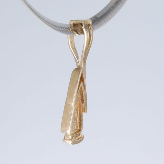 Opal Pendant Triangle Inlaid Design with .06ctw Round Diamonds