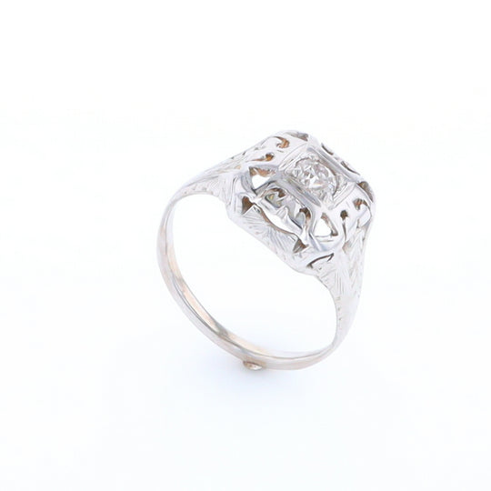 Vintage Square Top Diamond Ring