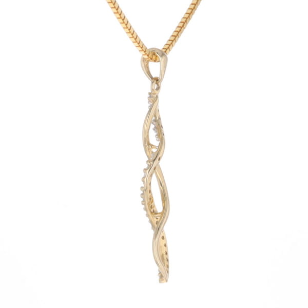 Ribbon Twist Diamond Pendant