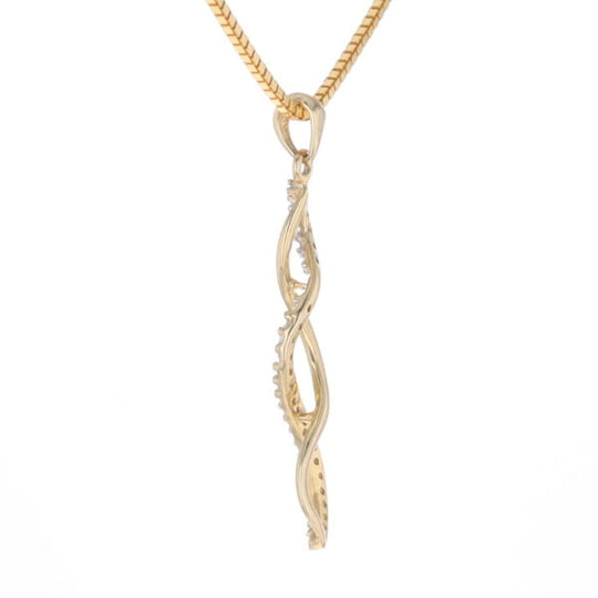 Ribbon Twist Diamond Pendant
