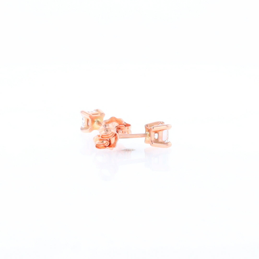 0.41ctw Princess Cut diamond Stud Earrings