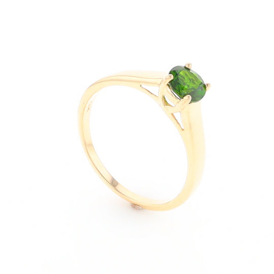 Chrome Diopside Solitaire Ring