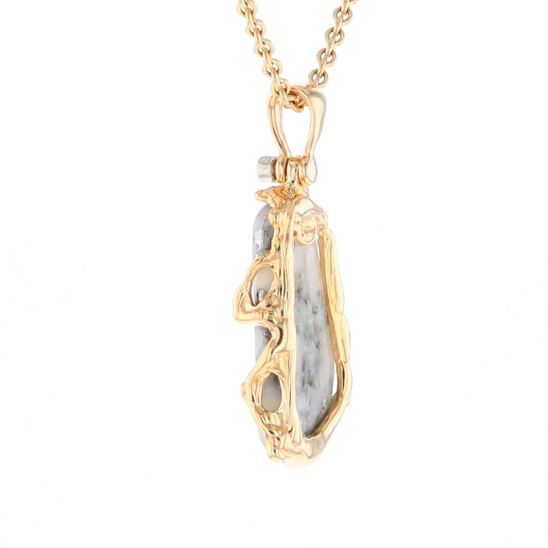 Free Form Gold Quartz Pendant