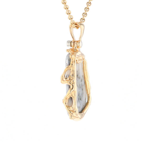 Free Form Gold Quartz Pendant