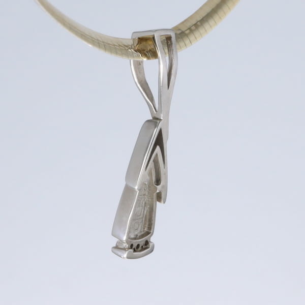 Opal Pendant Triangle Inlaid Design with .06ctw Round Diamonds