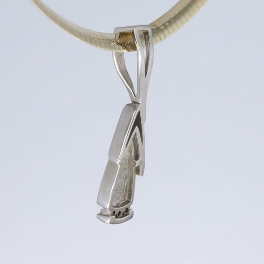 Opal Pendant Triangle Inlaid Design with .06ctw Round Diamonds