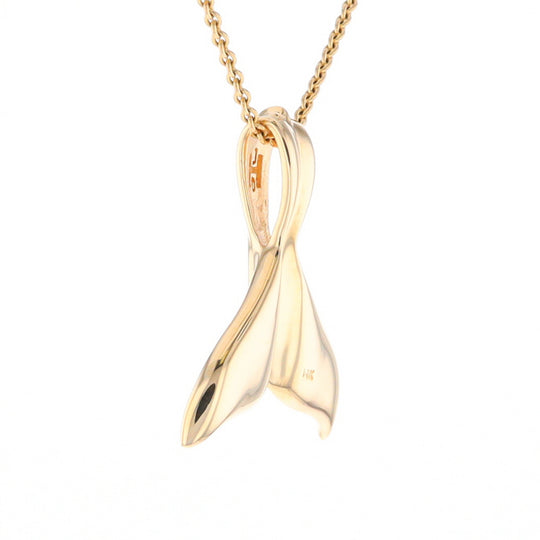 Whale Tail Necklaces Natural Gold Quartz and Nuggets Inlaid Pendant