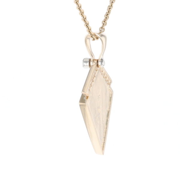Meteorite Kite Shape Inlaid Pendant with 0.19ctw Diamonds