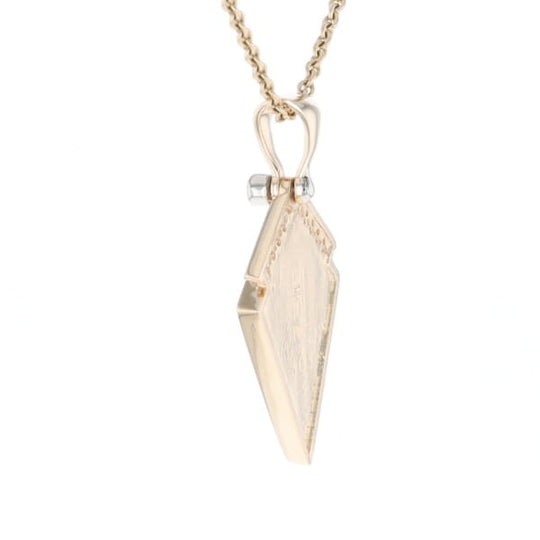 Meteorite Kite Shape Inlaid Pendant with 0.19ctw Diamonds