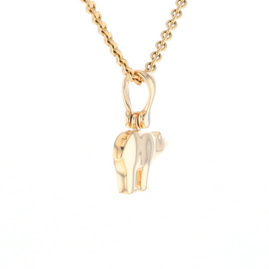 Gold Quartz Inlaid Polar Bear Pendant