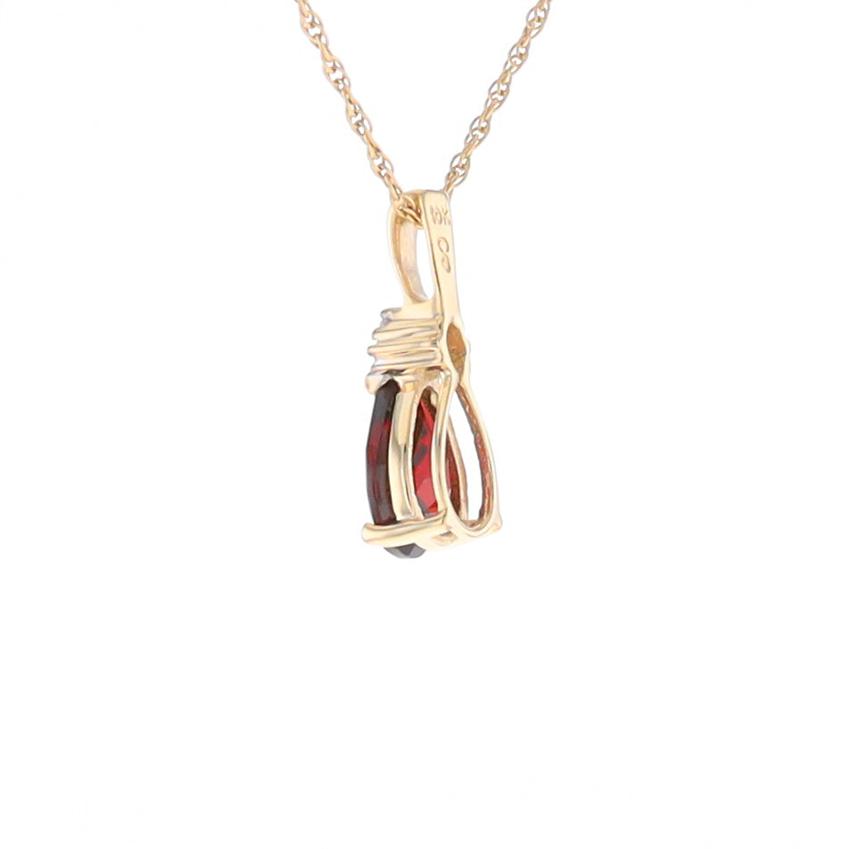 Pear Checkered Garnet Pendant