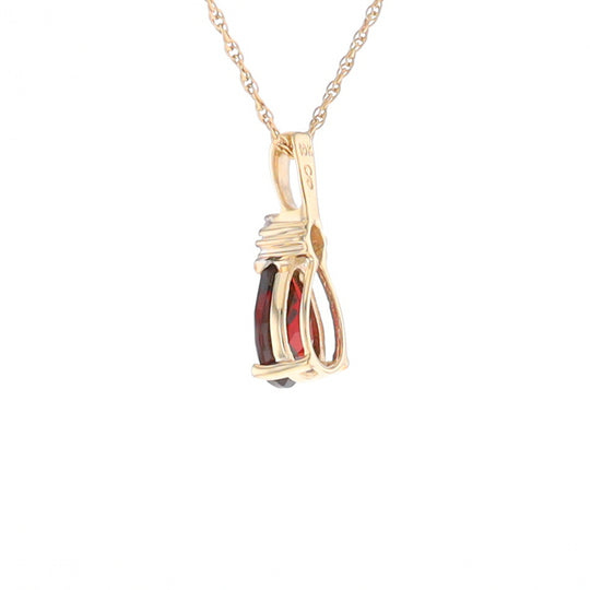 Pear Checkered Garnet Pendant