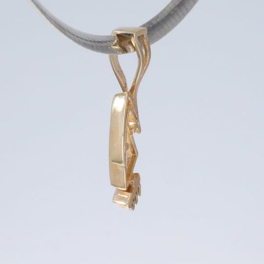 Opal Pendant Triangle Inlaid Design with .07ctw Round Diamonds