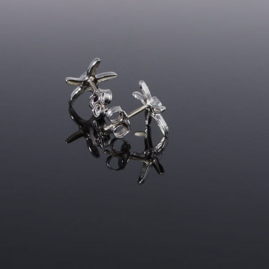 Opal Earrings Inlaid Realistic Star Fish Design