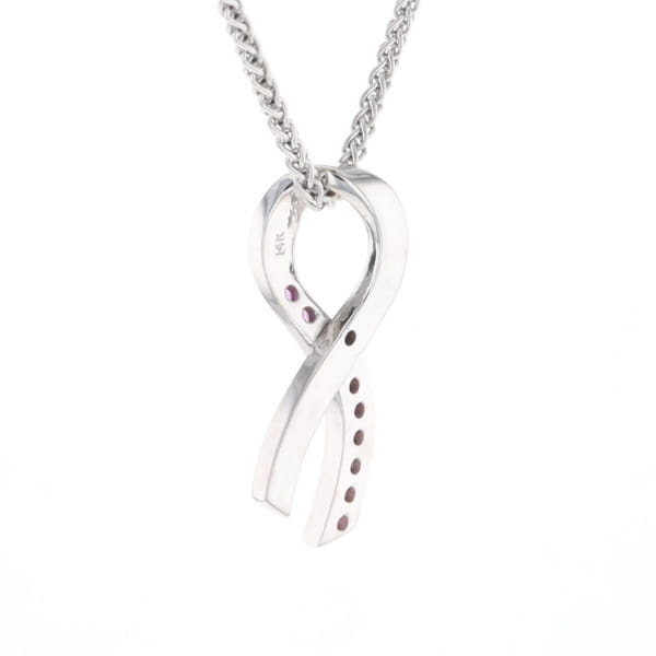 Pink Sapphire Breast Cancer Ribbon Pendant