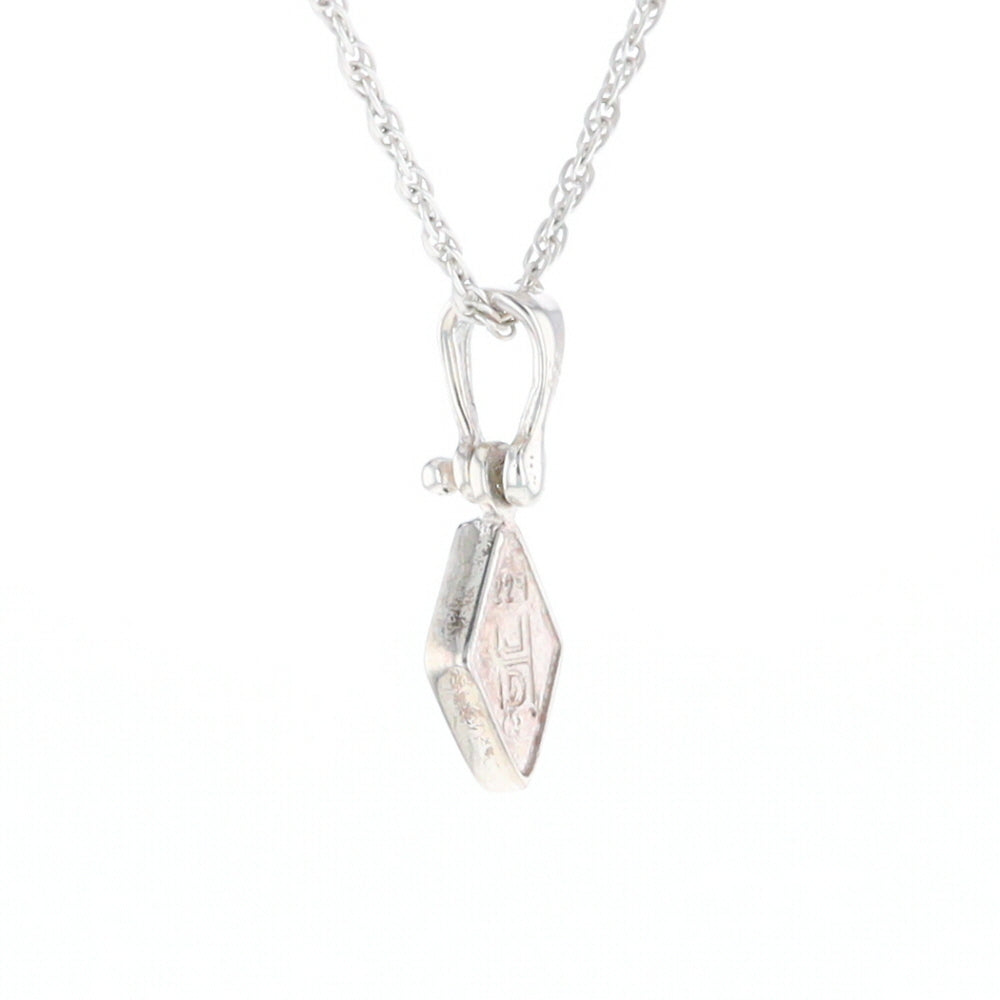 Sterling Silver Gold Quartz Inlaid Diamond Pendant - G3