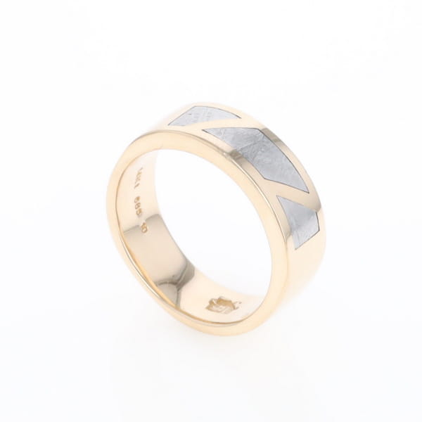 Meteorite Ring, 3 Section Inlaid Design