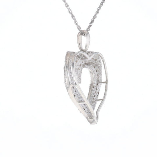 Frosted Diamond Heart Necklace