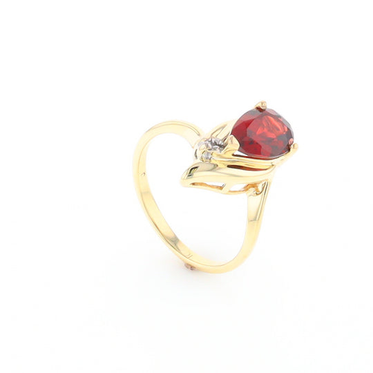 Pear Garnet Ring